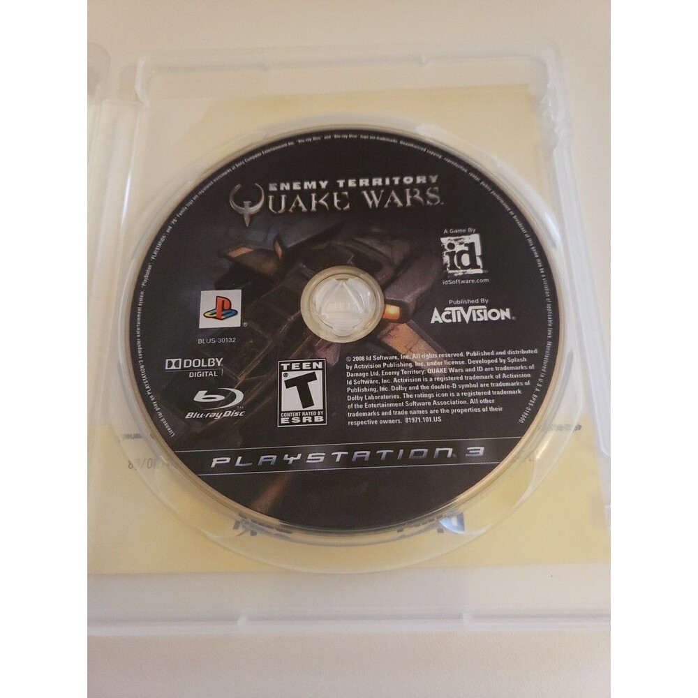 Enemy Territory: Quake Wars (Sony PlayStation 3, 2008) PS3 GAME Disc Only Tested